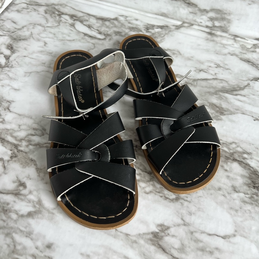 Salt water black sandals